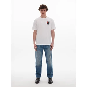 Erkek Regular Krem T-shırt