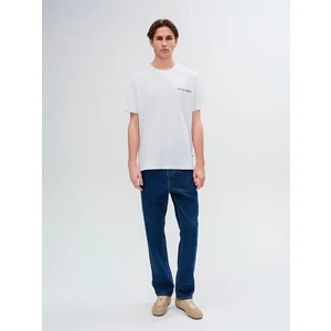 Erkek Kısa Kollu Sıfır Yaka Slogan Baskılı Regular Beyaz T-shırt