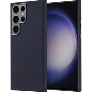 Samsung Galaxy S23 Ultra Kılıf Kablosuz Şarj Özellikli Karbon Fiber Görünümlü Nekst Kapak