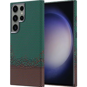 Samsung Galaxy S23 Ultra Kılıf Kablosuz Şarj Özellikli Karbon Fiber Görünümlü Nekst Kapak