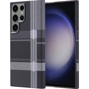 Samsung Galaxy S23 Ultra Kılıf Kablosuz Şarj Özellikli Karbon Fiber Görünümlü Nekst Kapak