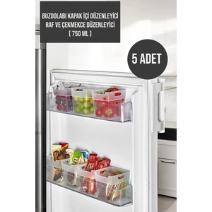 ( 5 Adet ) Buzdolabı Kapak Içi Düzenleyici Organizer - Banyo Düzenleyici, Mini Kutu 750ML