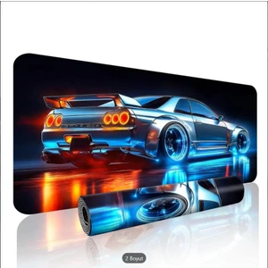 Sge Teknoloji 70X30 cm Turbo Yarış Spor Araba Temalı Kaydırmaz Taban Speed Yüzey Oyuncu Mouse Pad Gaming