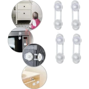 ( 4 Adet ) Kısa Bebek Çocuk Koruma Kilidi | Çok Amaçlı Şeffaf Kilit Dolap Çekmece Henüz Yorum Yazılmamış