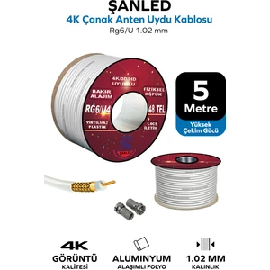 Anten Uydu Kablosu Rg6 U4 Tv Anten Beyaz Kablo- 5-10-20-30-40-50-60-70-80-90-100M