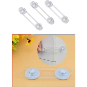 ( 3 Adet ) Uzun Bebek Çocuk Koruma Kilidi | Çok Amaçlı Şeffaf Kilit Dolap Çekmece