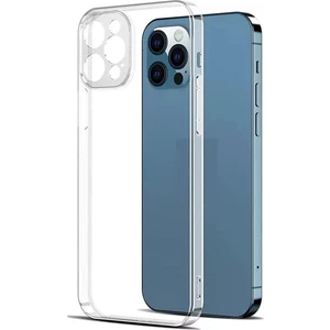 (Tıpalı Şeffaf) Apple iPhone 12 Pro Kamera Koruyuculu Şarj Yeri Tıpalı Yumuşak Şeffaf Silikon Kılıf