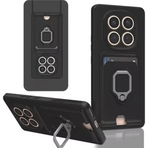 M.TK Moveteck Xiaomi Redmi Note 14 Pro 4g Kılıf Kamera Korumalı Sürgülü Yüzüklü Standlı Kartvizitli Ip Askılı Zuma Silikon
