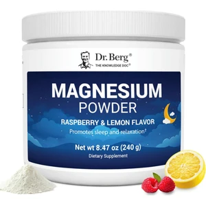 Dr. Berg Magnesium Glycinate Powder Calm For Sleep, Relaxation, & Stress Relief - Now Includes Vitamin D3 & Zinc - Delicious Raspberry & Lemon  (50 Servings)