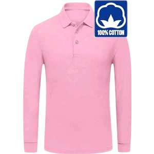 Erkek Çocuk Uzun Kol  Pamuklu Polo Yaka T-Shirt Günlük ve Okul Uniforma Okul T-Shirt