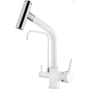 Beyaz Spiralli Arıtmalı Mutfak Batarya Çift Fonksiyonlu