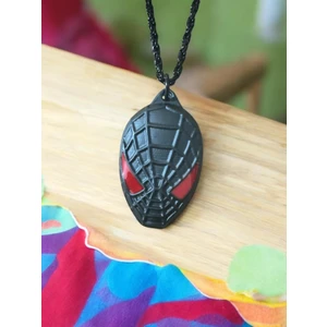 Herşey Nota Spiderman Örümcek Adam Siyah Kolye Kırmızı Göz Detaylı