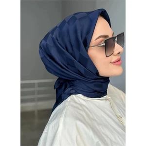 Dama Desen Jakarlı Eşarp Lacivert