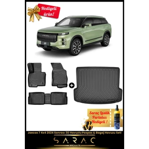Jaecoo 7 4x4 2024 Sonrası Araca Özel 3D Havuzlu Paspas & Bagaj Havuzu Seti
