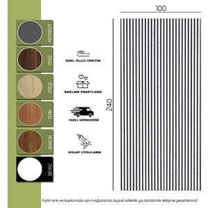 Karaağaç Mimarlık 100 x 240 Mdf Ahşap Akustik Duvar ve Tavan Paneli-Beyaz