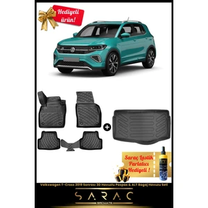 Volkswagen T-Cross 2019 Sonrası Araca Özel 3D Havuzlu Paspas & Alt Bagaj Havuzu Seti+