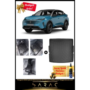 Peugeot 3008 Hybrid 2024 Sonrası Araca Özel 3D Havuzlu Paspas & Alt Bagaj Havuzu Seti+