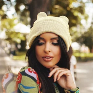 Bayan Kışlık  Sevimli Kedi Figürlü Bere