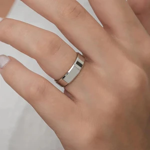 Öz Gold Kuyumculuk Gümüş 5 mm 925 Ayar Düz Kesme  Rodyumlu Alyans