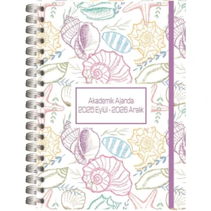 2025 Eylül - 2026 Aralık Spiralli Akademik Ajanda A5 15X21 cm Tasarım-5