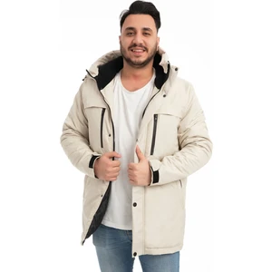 Erkek Taş Içi Polarlı Kürklü Su ve Rüzgar Geçirmez Kapüşonlu Kışlık Mont & Kaban & Parka