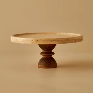 Bella Maison Ephesus Traverten Kek Standı Naturel (25 cm)