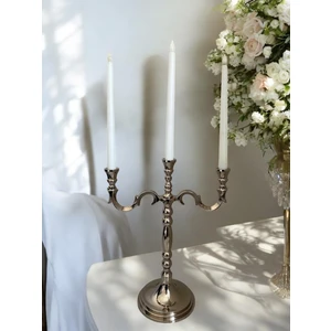 Üç Kollu Alüminyum Şamdan 35 Cm