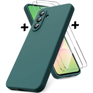 M.TK Moveteck Samsung Galaxy A36 Kılıf Kamera Korumalı Renkli Yumuşak Mat Silikon + 9h Ekran Koruyucu Cam Set 2in1