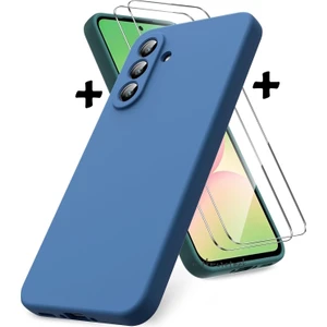 M.TK Moveteck Samsung Galaxy A56 Kılıf Kamera Korumalı Renkli Yumuşak Mat Silikon + 9h Ekran Koruyucu Cam Set 2in1
