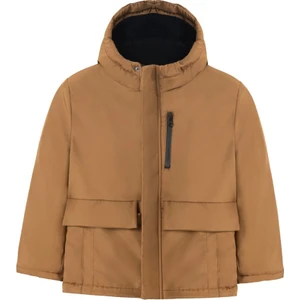 Erkek Çocuk Taba Içi Kürklü Su ve Rüzgar Geçirmez Kapüşonlu 3 Cep Kışlık Mont & Kaban & Parka