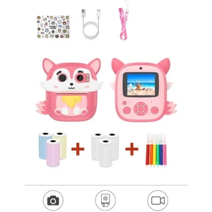 Cmr-20 Pembe Dijital Video Kayıt Fotoğraf Çocuk Kamerası Termal Resim Kağıt Baskılı Yazıcı