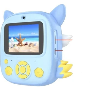 Cmr-20 Mavi Dijital Video Kayıt Fotoğraf Çocuk Kamerası Termal Resim Kağıt Baskılı Yazıcı