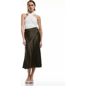 Standart Bel Kloş Midi Saten Etek