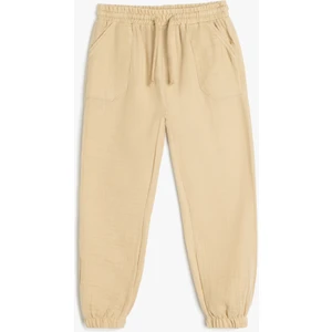 Pamuklu Beli Bağcıklı Cepli Basic Jogger Pantolon