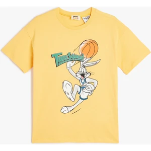 Bugs Bunny Baskılı Bisiklet Yaka Lisanslı Oversize Pamuklu Tişört