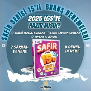 Safir 8.sınıf Tüekçe Branş Deneme 15 Li