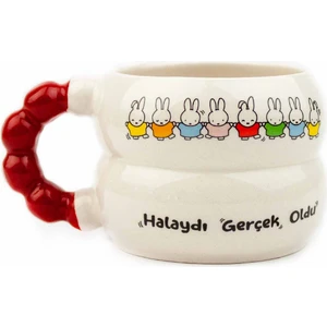 Palto Tasarım Halaydı Gerçek Oldu! Baskılı El Yapımı Krem Parlak Harmoni Kupa Bardak