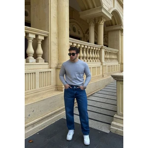 Livio Ferri Erkek Basic Boyfriend Kalıp Yıkamalı Kot Pantolon Jean