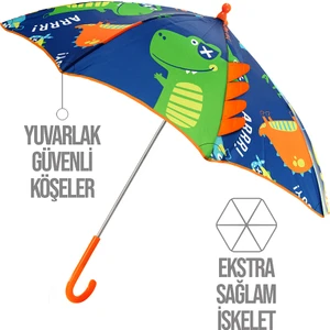 Renkli Dinozorlar Erkek Çocuk Şemsiye