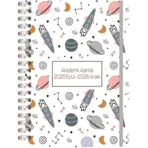 2025 Eylül - 2026 Aralık Spiralli Akademik Ajanda A5 15X21 cm Tasarım-8