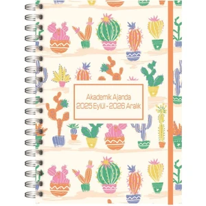2025 Eylül - 2026 Aralık Spiralli Akademik Ajanda A5 15X21 cm Tasarım-2