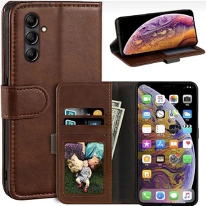 M.TK Moveteck Samsung Galaxy A36 Kılıf 360 Cüzdanlı Tam Kaplar Deri Dokulu Kapaklı Kartvizit Bölmeli Cüzdan Standlı Kopçalı Kartlıklı