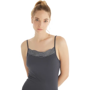 Kadın Atlet Dantelli Ince Askılı 1353 - Antrasit