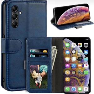 M.TK Moveteck Samsung Galaxy A36 Kılıf 360 Cüzdanlı Tam Kaplar Deri Dokulu Kapaklı Kartvizit Bölmeli Cüzdan Standlı Kopçalı Kartlıklı
