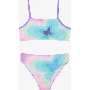 Kız Çocuk Rainbow Butterfly Halter Yaka Bikini Takımı