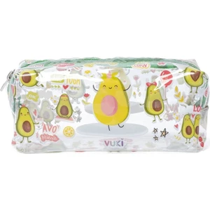 Avokado Şeffaf Fermuarlı Desenli Kalem Kutu