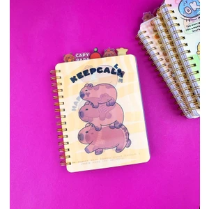 Capybara Hologram Kapaklı 5 Bölmeli Defter