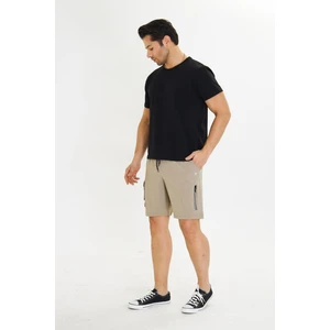 Erkek Stretchfit Kargo Cepli Esnek Şort Bej 6040-B