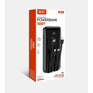 Blıc Bpb3 10.000mAh LCD Ekranlı Powerbank | 3in1 Dahili Kablolu, 2.1A, Usb-A & Usb-C Girişli