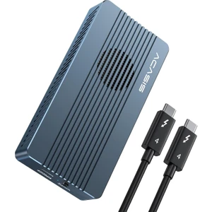 TBU405PRO M1 Thunderbolt 4 40Gbps, Intel JHL7440 Chipset, Max. 8TB M.2 NVMe 2280 Uyumlu, Uplink Desteği, Fanlı, On/Off Fan Butonu, Vidasız Montaj, Alüminyum Type-C Disk Kutusu